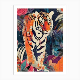 Kitsch Tiger Collage Art Print