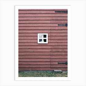 Red Barn with white window // The Netherlands // Travel Photography Art Print