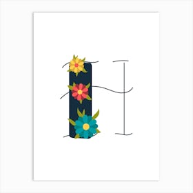 Living Room Floral Letters 08 Art Print