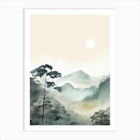 Watercolour Of Danum Valley Conservation Area   Borneo Malaysia 2 Art Print