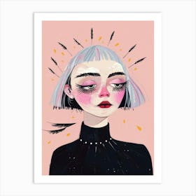 Girl With Feathers 4 Art Print