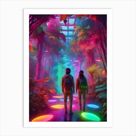 Out of this World - Virtual Reality Neon Jungle Art Print