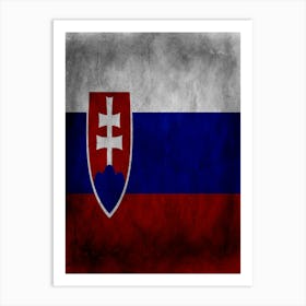 Slovakia Flag Texture Art Print