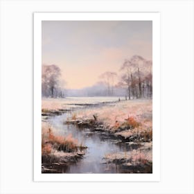 Dreamy Winter Painting Richmond Park England 1 Art Print