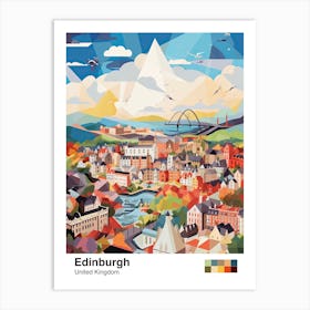 Edinburgh, United Kingdom, Geometric Illustration 4 Poster Art Print