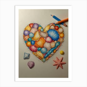 Heart Of Sea Shells Art Print