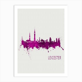 Leicester England City Purple Art Print