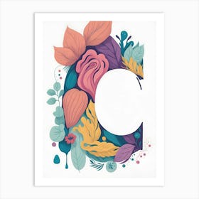 Colorful Letter C Illustration 54 Art Print