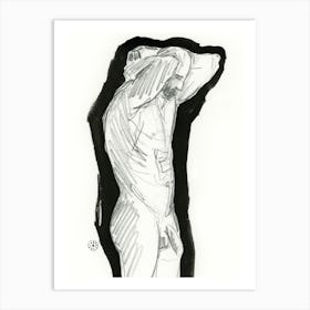 Nude Drawing homoerotic male nude man erotic gay art 3 Art Print