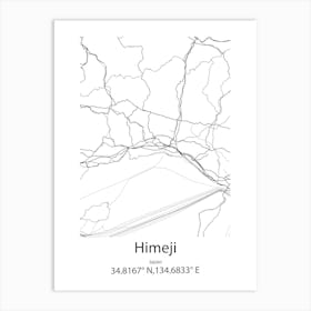 Himeji,Japan Minimalist Map Art Print