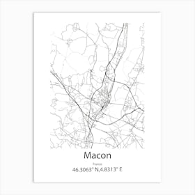 Macon,France Minimalist Map Art Print