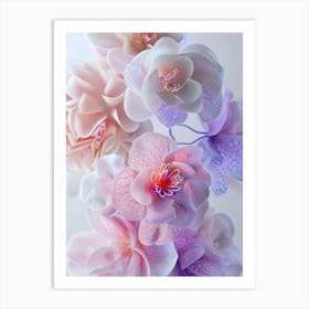 Smoky abstract flowers Art Print