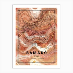 Bamako Map Art Print