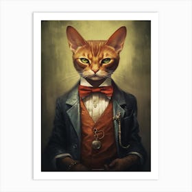 Gangster Cat Abyssinian Cat Art Print