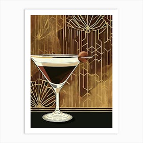 Art Deco Espresso Martini 1 Art Print