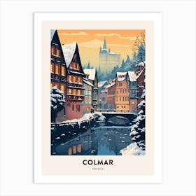 Winter Night  Travel Poster Colmar France 1 Art Print