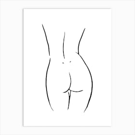 Female Body Sketch 2 Black And White Art Print