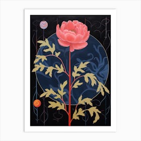Peony 1 Hilma Af Klint Inspired Flower Illustration Art Print