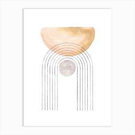 Abstract Watercolor balancing shapes 1 Art Print