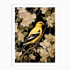 Dark And Moody Botanical American Goldfinch 1 Art Print