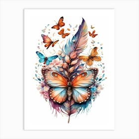 Butterfly Feather Painting Art Print