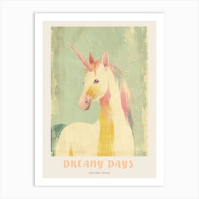 Pastel Storybook Style Unicorn 6 Poster Art Print