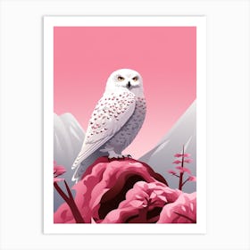 Minimalist Snowy Owl 2 Illustration Art Print