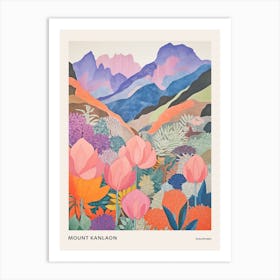 Mount Kanlaon Philippines 2 Colourful Mountain Illustration Poster Art Print
