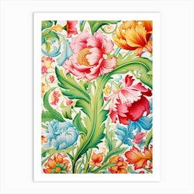 Floral Wallpaper 50 Art Print