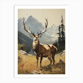 Stag In The Mountains Art Print