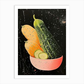 Zucchini Art Deco Inspired Art Print
