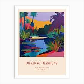 Colourful Gardens Naples Botanical Garden Usa 3 Red Poster Art Print