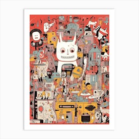 Robots In The City Art Print