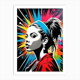 Graffiti Mural Of Beautiful Hip Hop Girl 38 Art Print