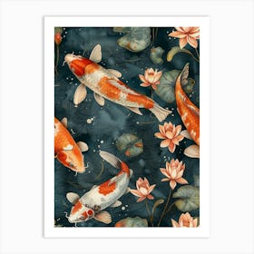 Watercolor Koi 41 Art Print