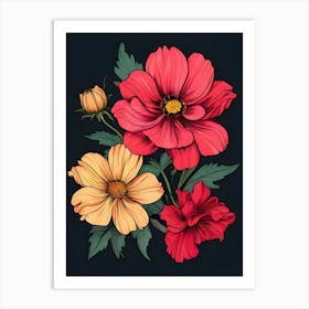 Cosmos Flowers 6 Art Print