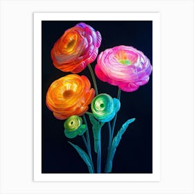 Bright Inflatable Flowers Ranunculus 3 Art Print