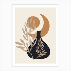 Moon And A Vase Art Print