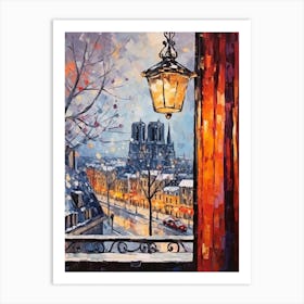 Winter Cityscape Paris France 2 Art Print