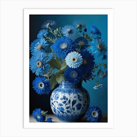 Blue Flowers In A Vase 2 Art Print