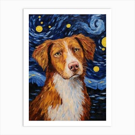 Nova Scotia Duck Tolling Retriever Starry Night Dog Portrait Art Print