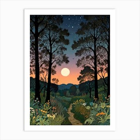 William Morris Night In The Woods 19 Art Print