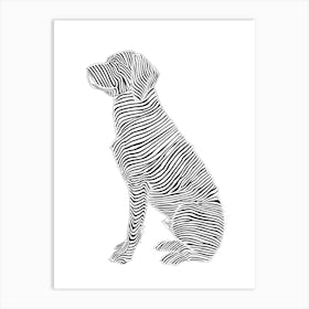Zebra Dog animal lines art Art Print