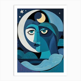 Moon And The Sea Art Print