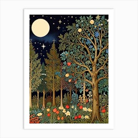 William Morris Night In The Forest Art Print