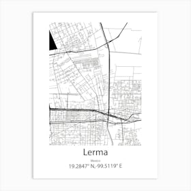 Lerma,Mexico Minimalist Map Poster