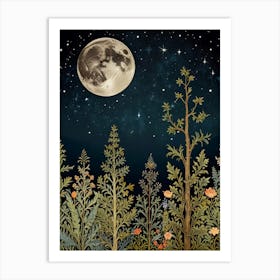 Moonlight In The Forest Style William Morris 10 Art Print