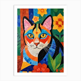 Mosaic Cat Art Print