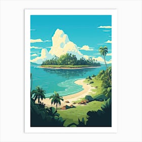 Seychelles, Flat Illustration 3 Art Print
