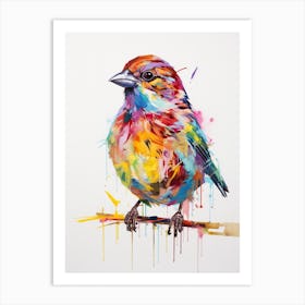 Colourful Bird Painting Sparrow 3 Art Print